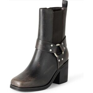 The Drop‎ Stevens Chelsea Ankle Boots Women's US 8.5 Distressed Cognac Brown